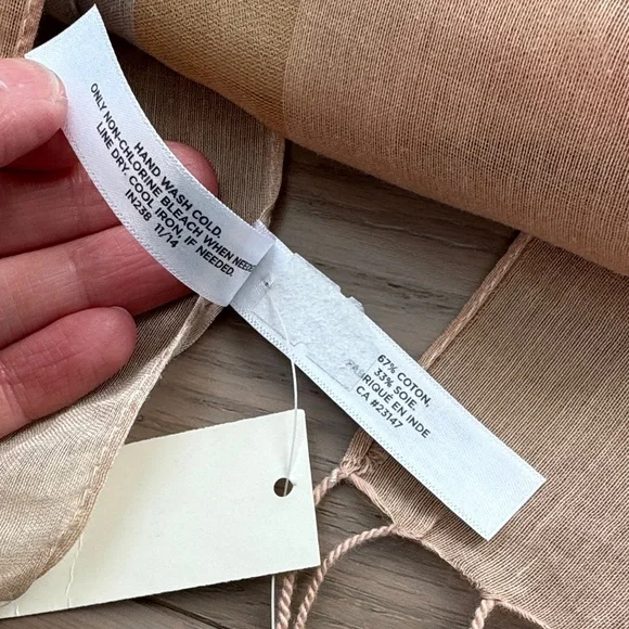 Talbot’s Silk / Cotton Blend Striped Scarf - Picture 5 of 8